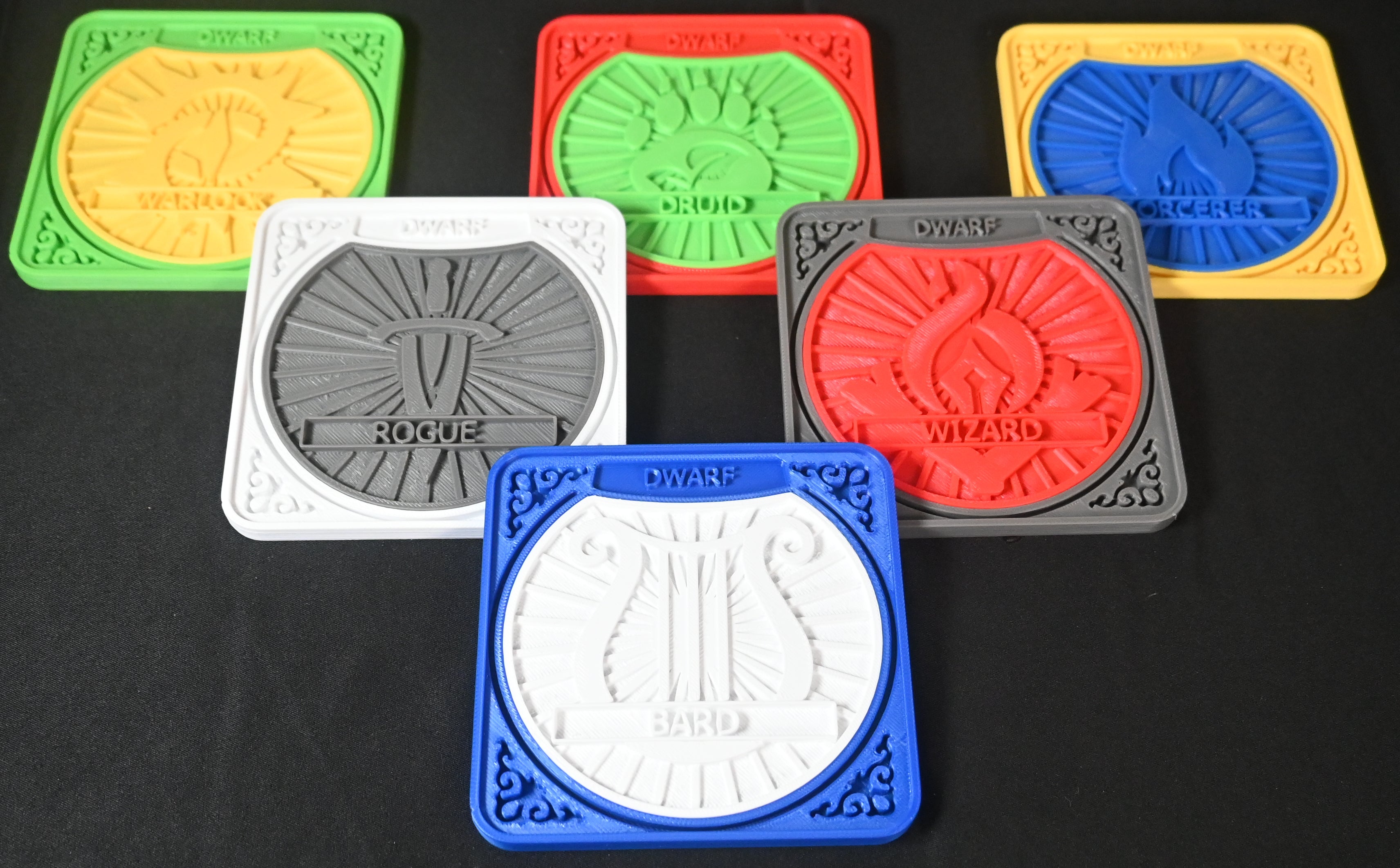 Dwarf D&D Character Coster Combo